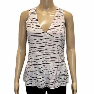 Rebecca Taylor Pink Tiger Stripe Layered Silk Tank Size 0